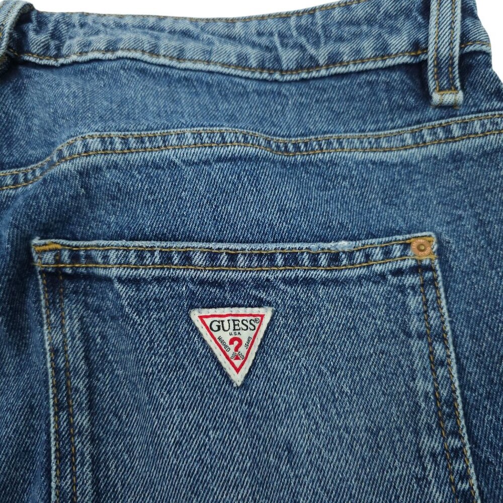 Guess Mom Jeans High Rise Womens 31x27 Med Wash Denim Ankle Style Cropped Pants - Picture 4 of 15